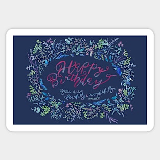 Birthday- Fearfully wonderfully made- darkblue Sticker